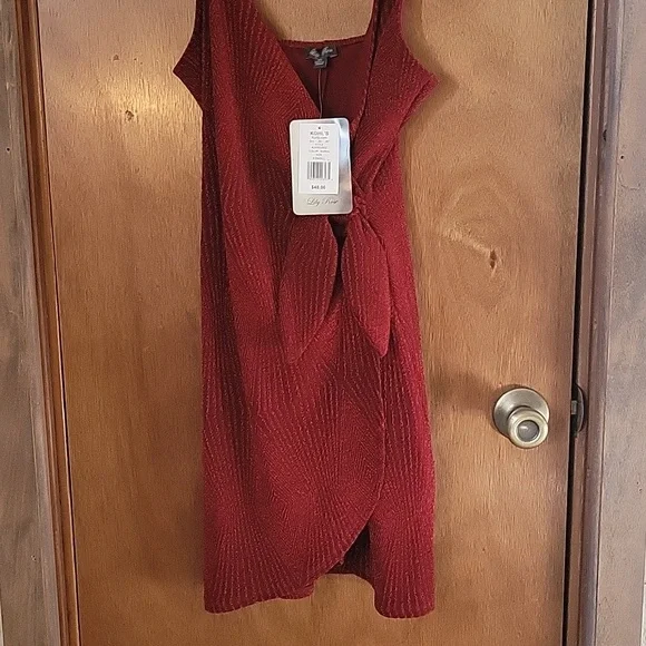 Lily Rose Red Faux Wrap Dress XS - Picture 5 of 5
